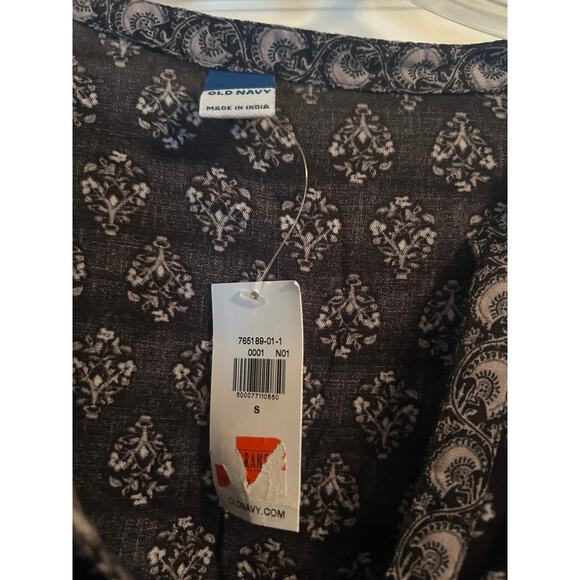 NWT Old Navy Black/White Printed Long Sleeve Lightweight Dress Size Small - Picture 5 of 7